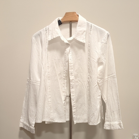 Ursime White Boho Collared Shirt - Size Approximate - See Description - Picture 1 of 4
